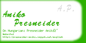 aniko presneider business card